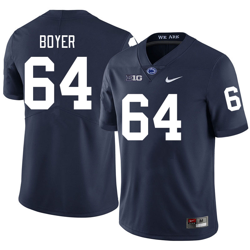 Men #64 Eagan Boyer Penn State Nittany Lions College Football Jerseys Stitched-Navy